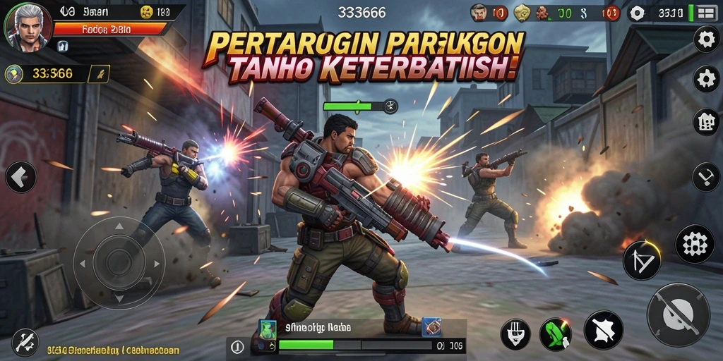 Gameplay Fighting intens di 333666 dengan karakter unik.