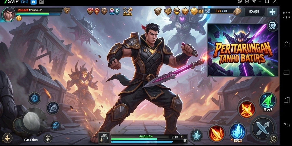 Tangkapan layar gameplay mendebarkan dari 7SVIP dengan aksi pertarungan terpadu.