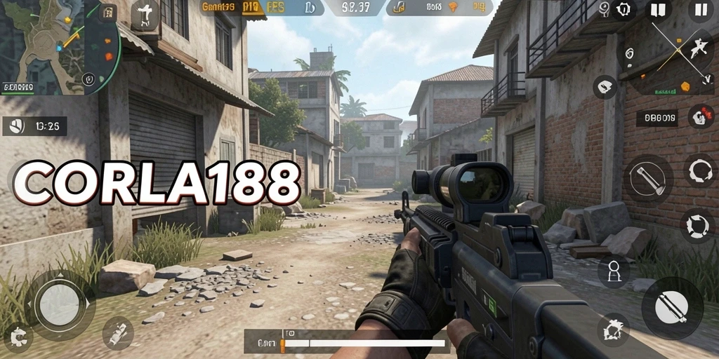 Screenshot gameplay CORLA188 menunjukkan aksi tembak-menembak yang seru dan mendebarkan.