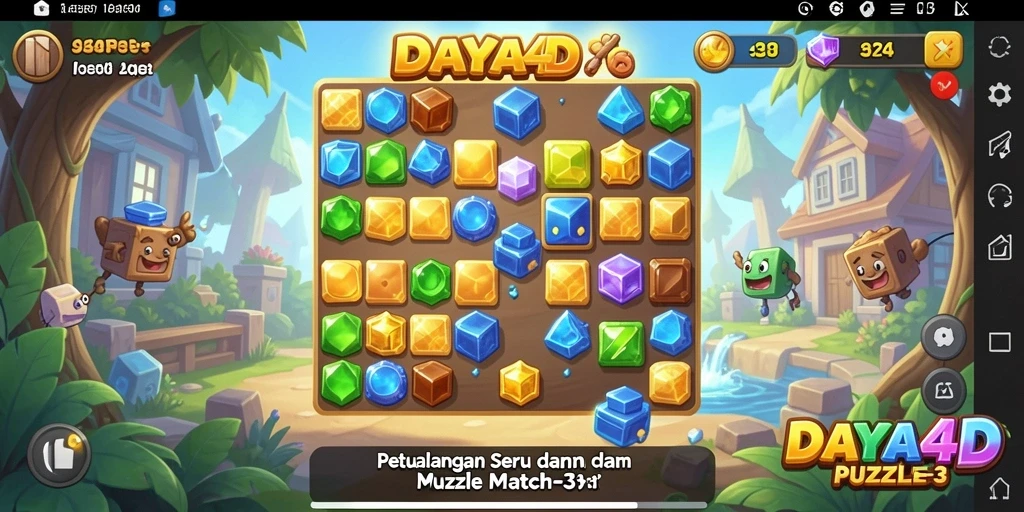 Tampilan menarik dari gameplay Match-3 di DAYA4D.