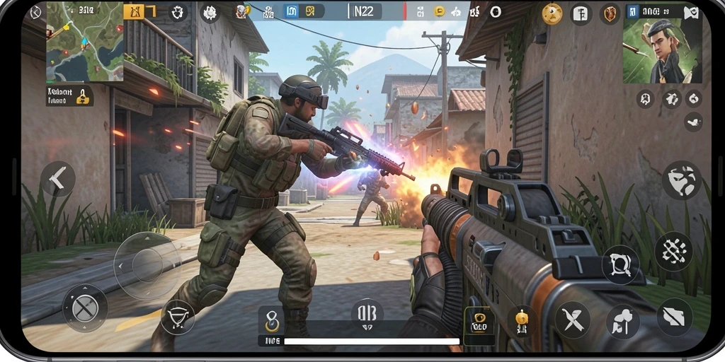 Tangkapan layar menunjukkan serunya gameplay TPS IN22.