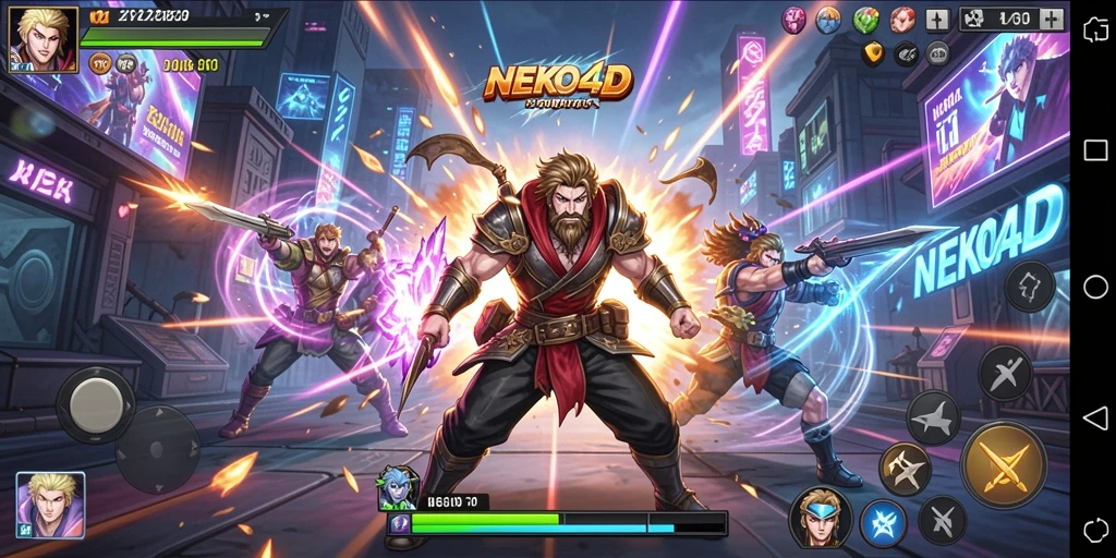 Tampilan gameplay NEKO4D yang intens dan seru.