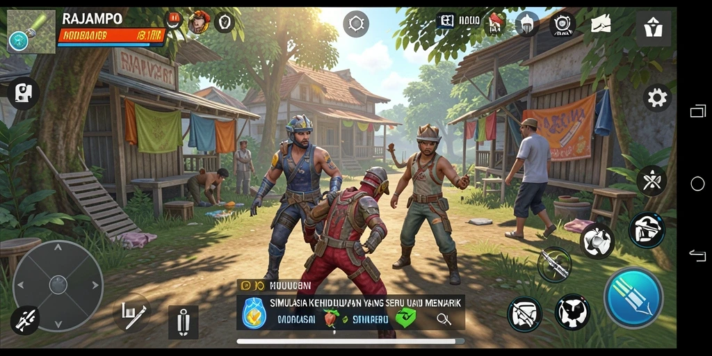 Tampilan menarik dari gameplay RAJAMPO dengan interaksi karakter.