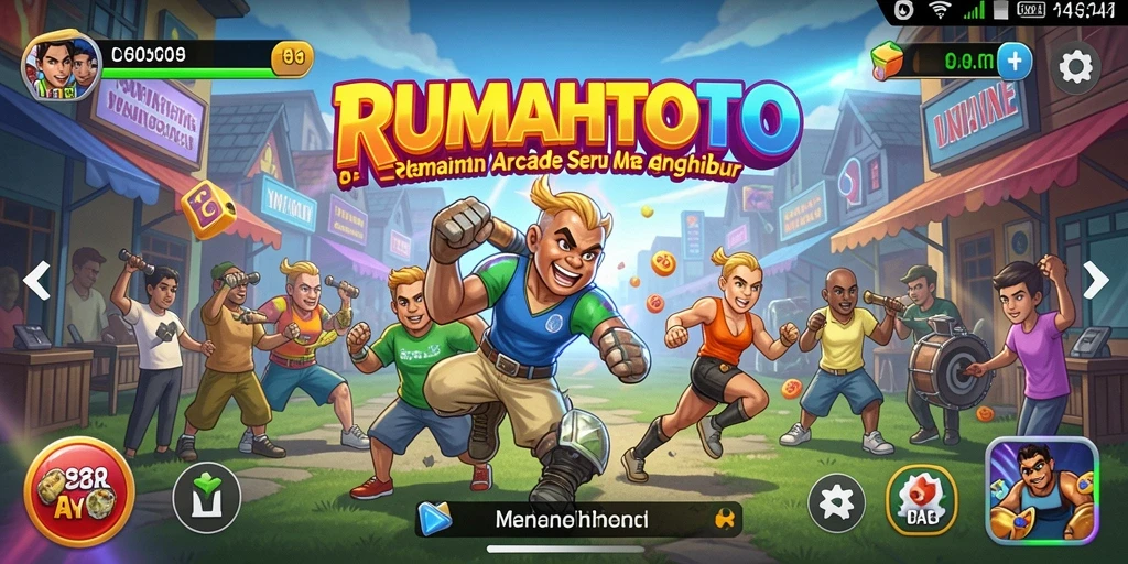 Tampilan gameplay seru RUMAHTOTO yang mengasyikkan dan penuh warna.