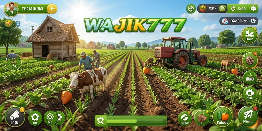 Tampilan gameplay WAJIK777 yang menakjubkan saat bertani.
